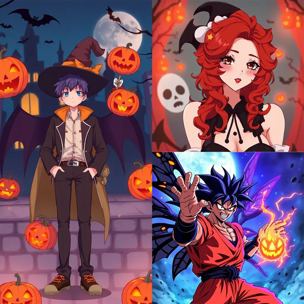 Gambar Generator Seni Anime Halloween AI