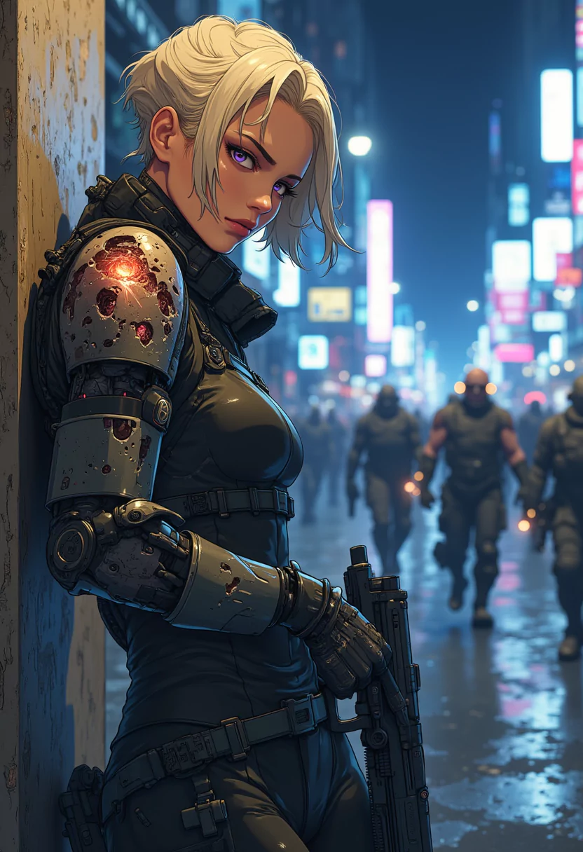 ai cyberpunk anime ragazza soldato