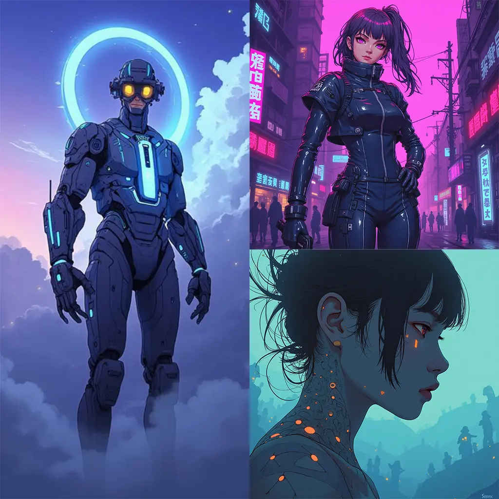 AI Cyberpunk Anime Generator aus Text Bild