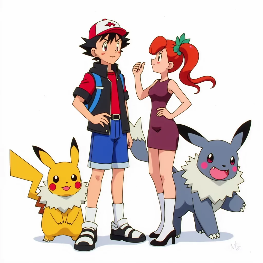 ai pokemon anime boy girl pikachu